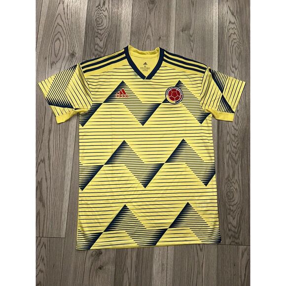 Adidas Columbia Soccer Jersey Mens XL 2019 Home Kit Futbol Team Yellow - Picture 1 of 11